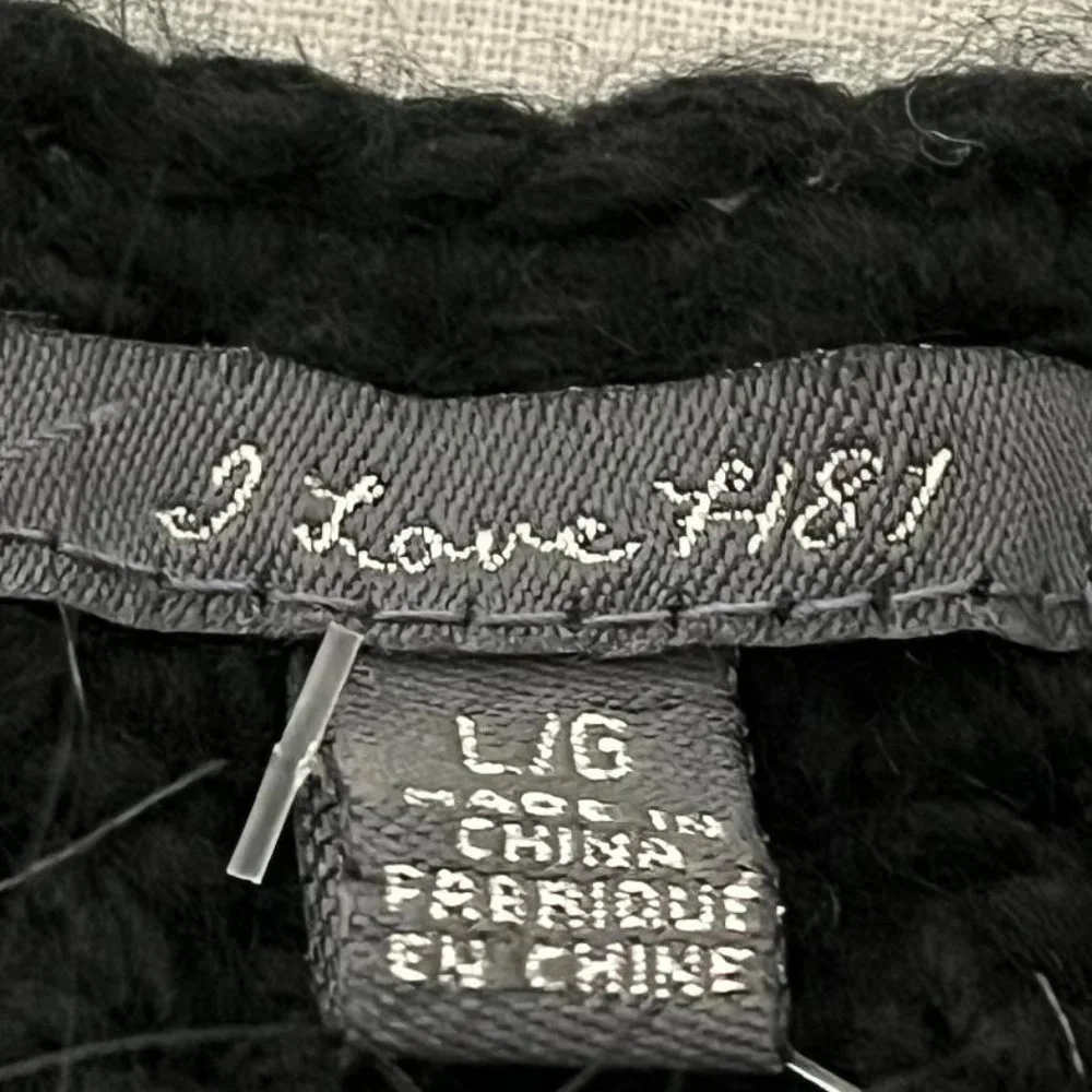 Black I Love H81 Faux Fur Sweater Vest Sz.L/G - Picture 3 of 9